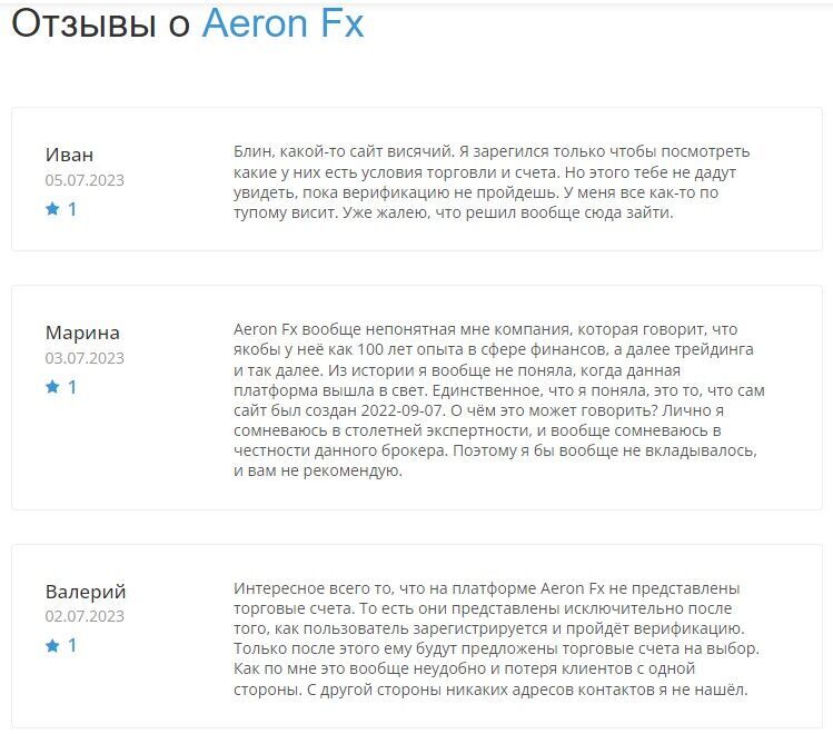 АеронФХ отзывы