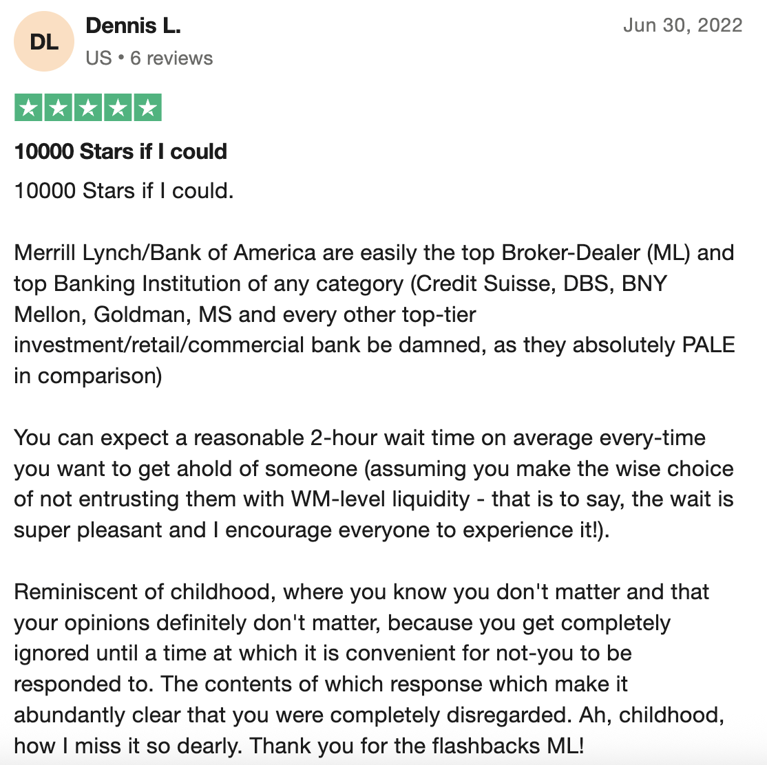 отзывы людей о Merrill Lynch