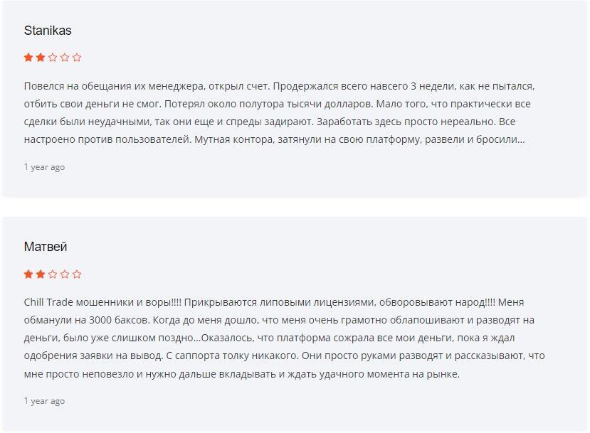 Chill Trade отзывы