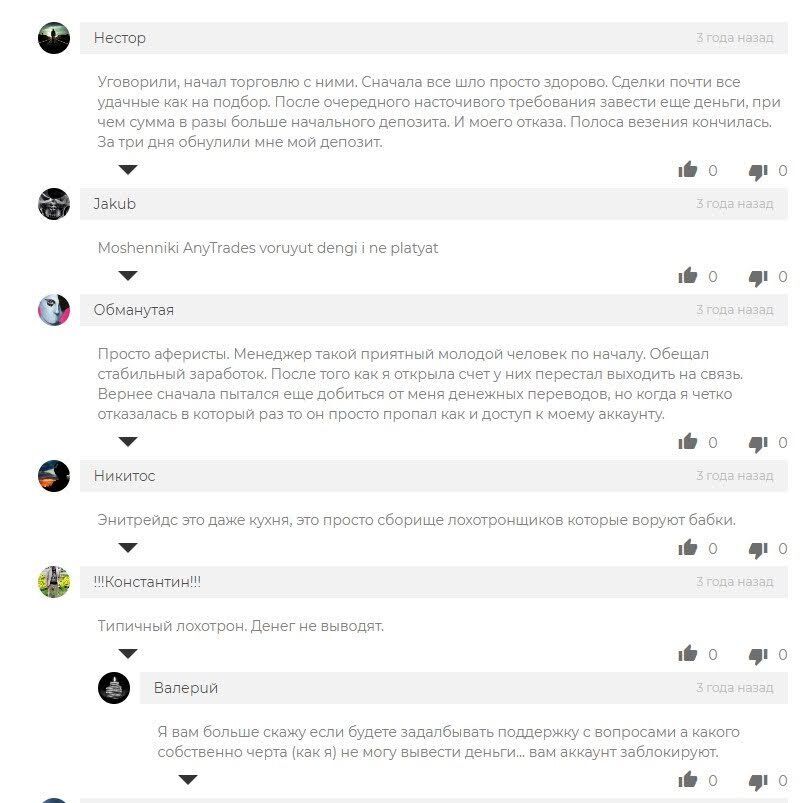 ЭниТрейдс отзывы