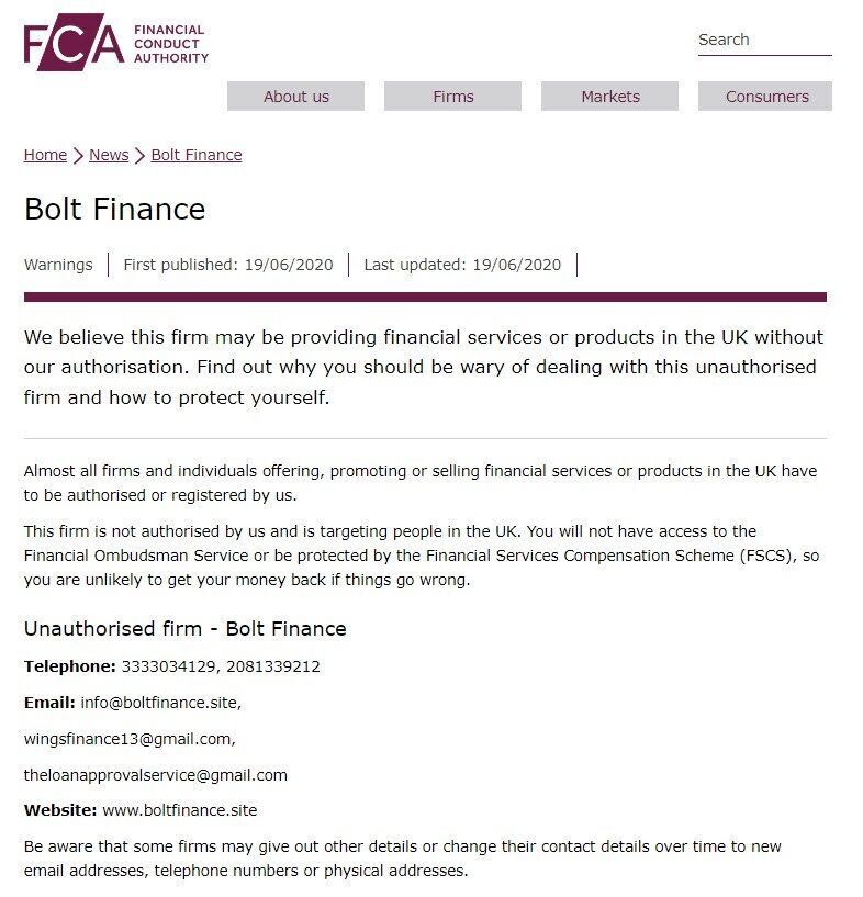 Bolt Finance мошенник