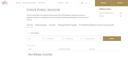 Развод EFG Holding