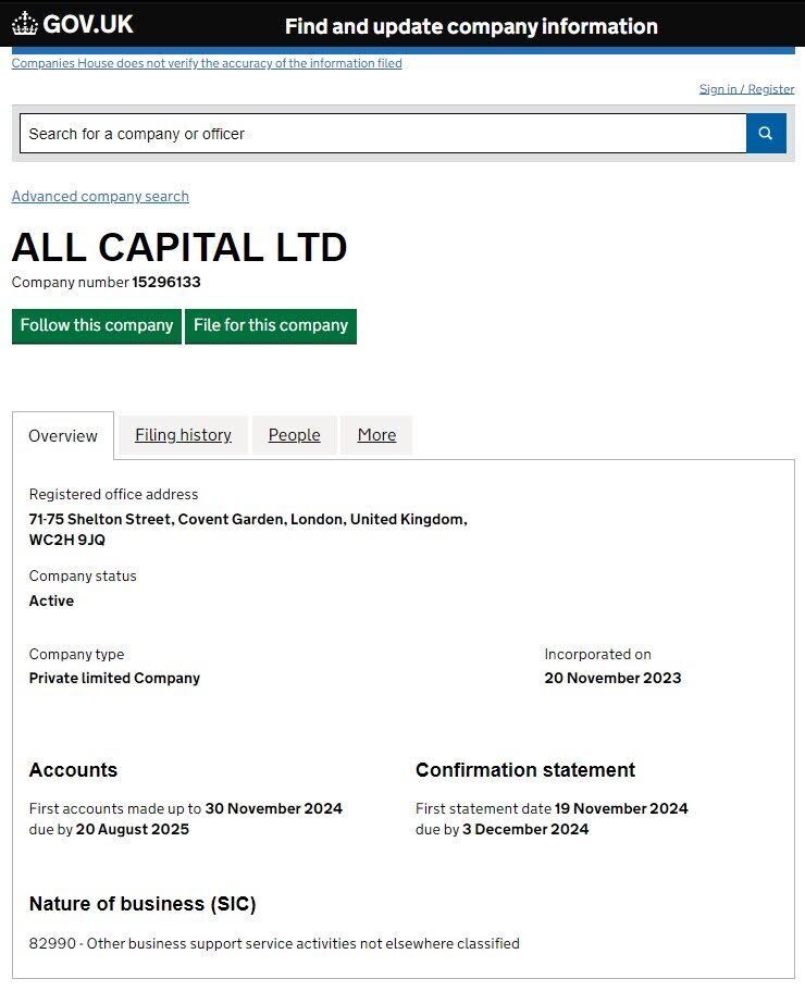 AllCapitalInc регистрация