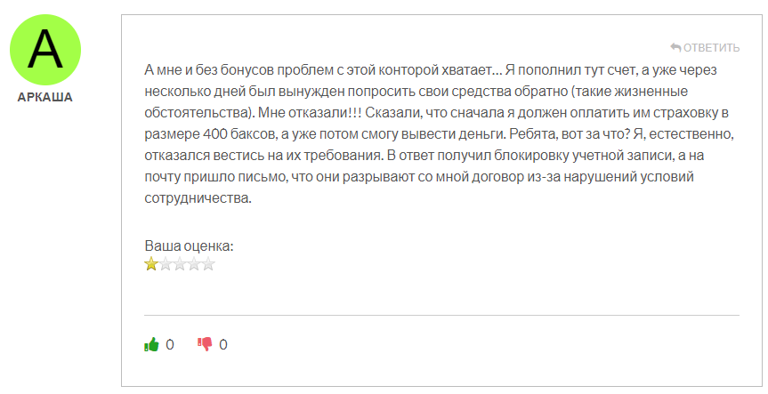 Жалобы на Kaiser Invest Trade