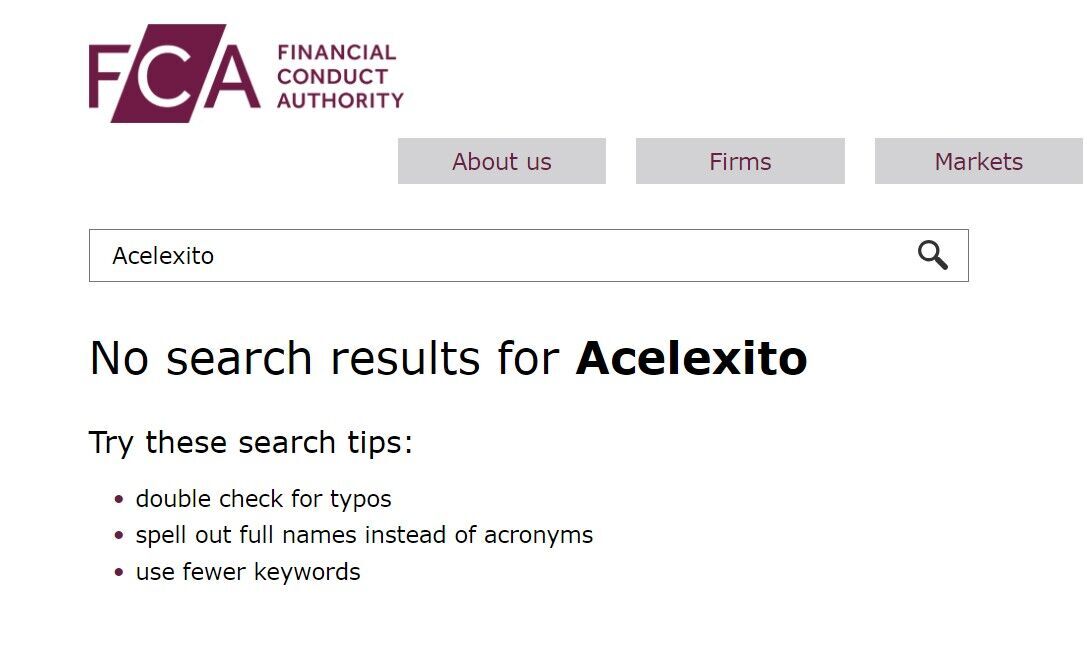 Acelexito не имеет лицензии