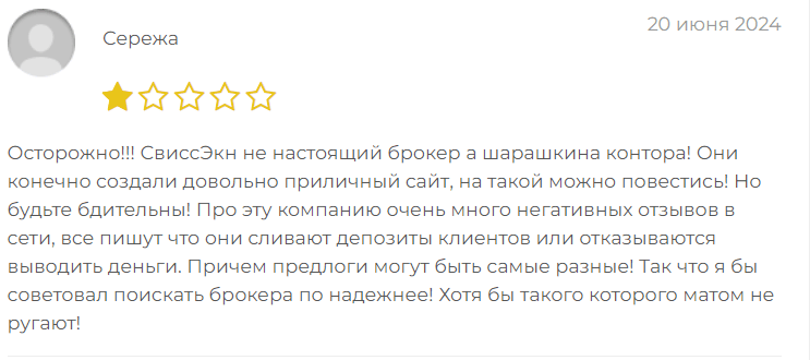 SWISSECN отзывы