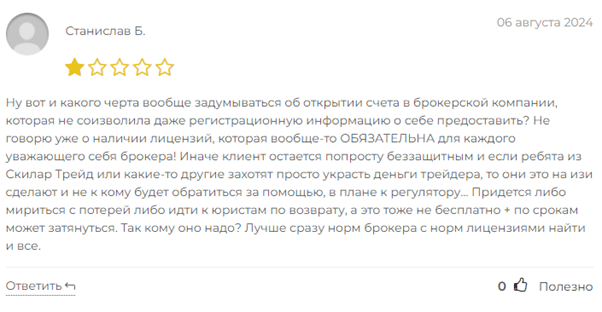 Компания Skylar Trade отзывы