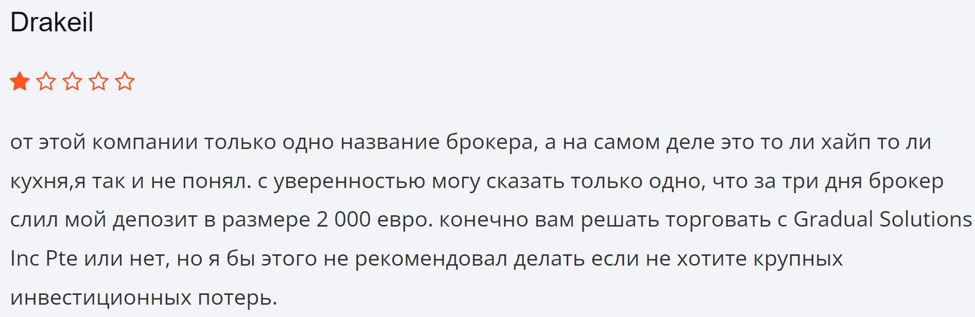 Gradual Solutions Inc Pte отзывы