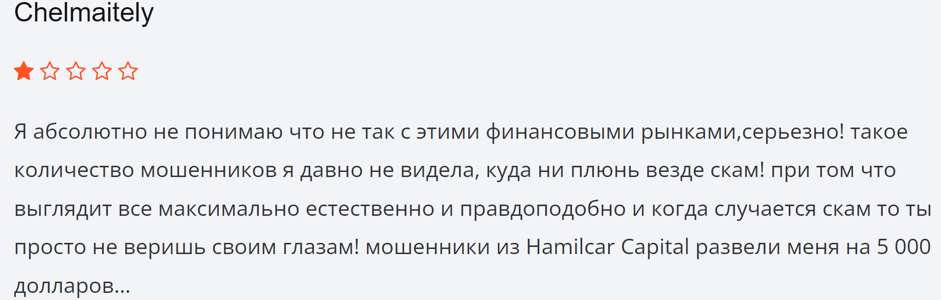 Hamilcar Capital отзывы