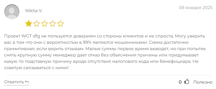 WGT dfg отзывы