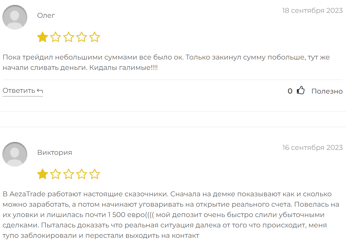Aeza Trade реальные отзывы клиентов