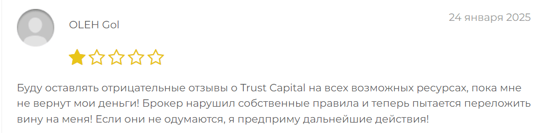 Trust Capital TC жалоба