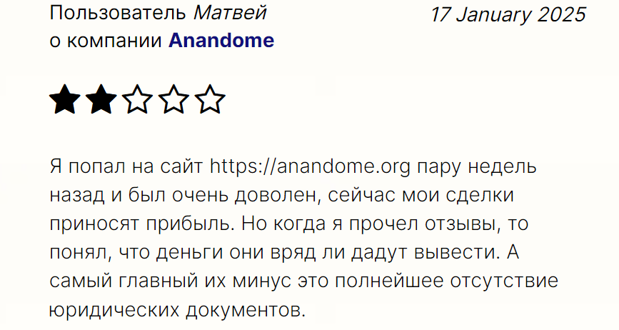 Anandome жалоба