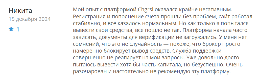 Chgrsl отзывы