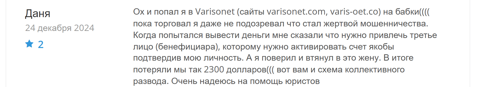Varisonet отзывы