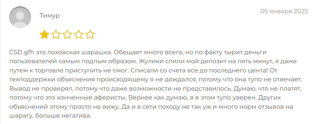 CSD-gfh негативное мнение