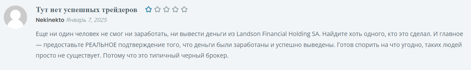Landson Financial Holding S.A. реальные отзывы клиентов