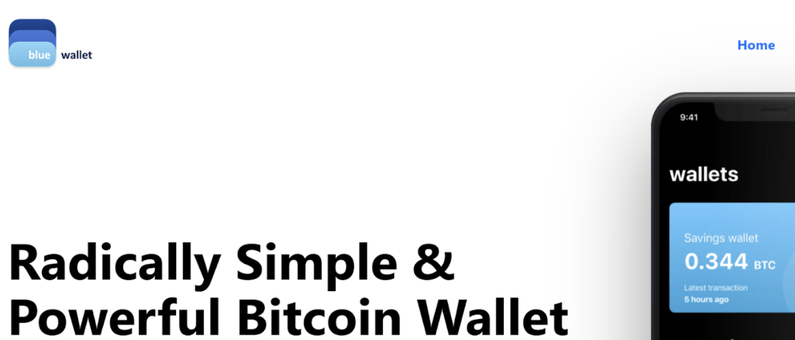 страница сайта BlueWallet