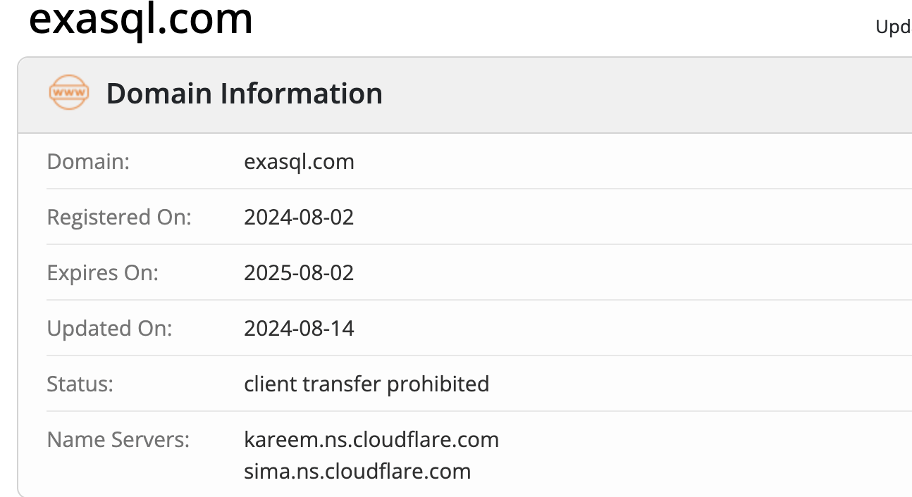 Exasql домен