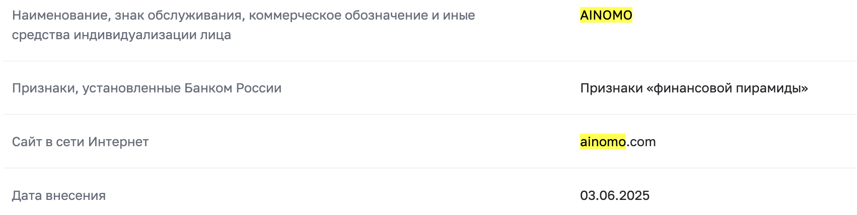 Ainomo Group скам