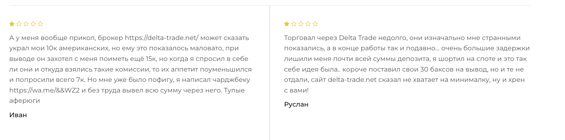 отзывы клиентов Delta Trade