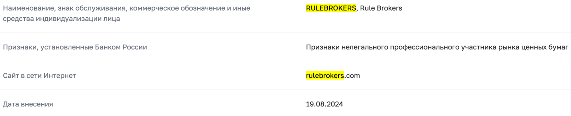 Rule Brokers скам