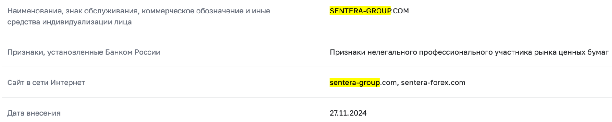 Sentera Group скам