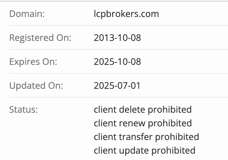 домен LCP Brokers 

