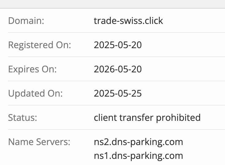 домен Trade Swiss 

