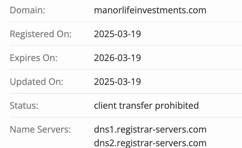 домен Manor Life Investments Limited