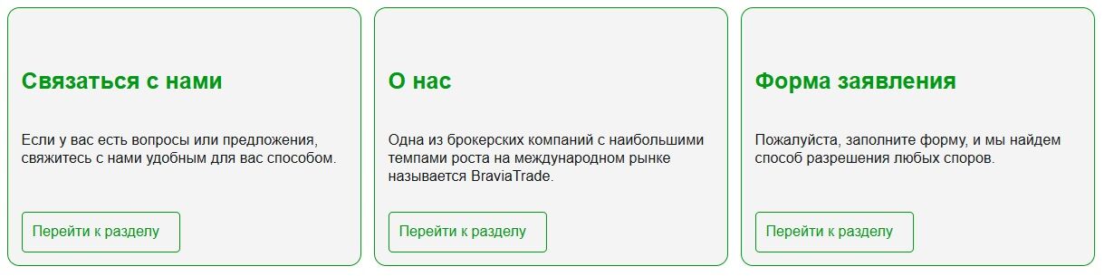 BraviaTrade контакты
