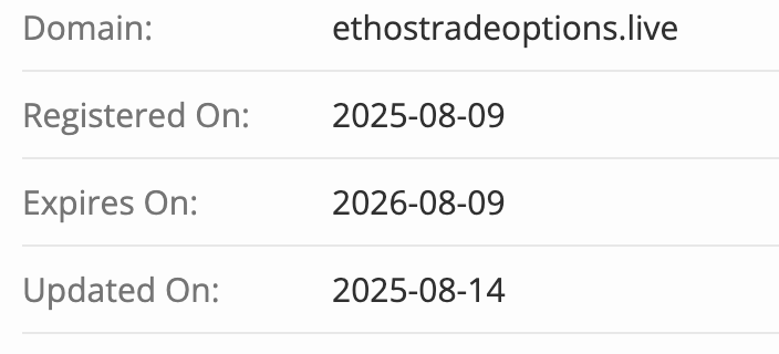 домен Ethos Trade Options