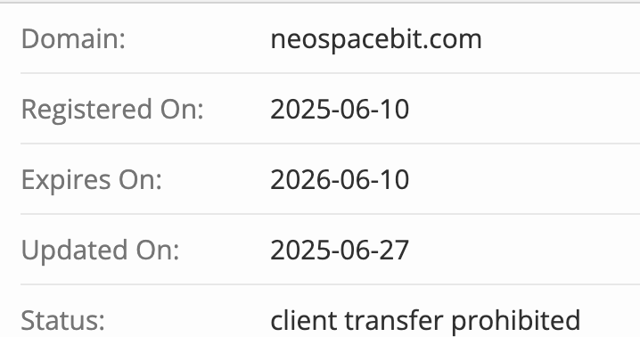 Neospacebit домен
