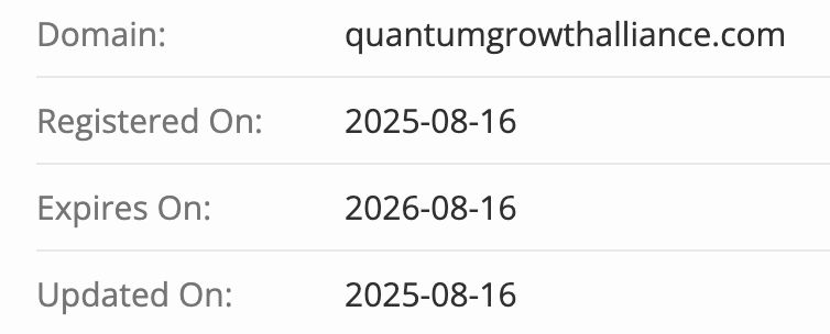 проверка домена QUANTUM GROWTH ALLIANCE