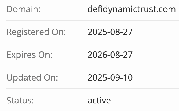 Defi Dynamic Trust домен
