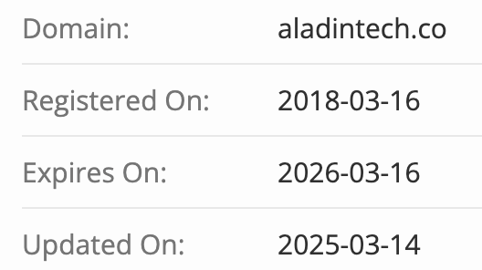 Aladin Technology домен