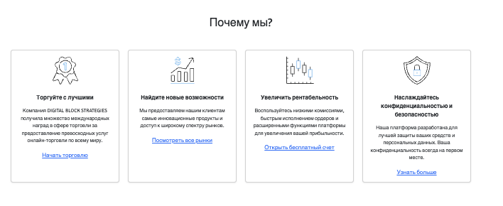 торговые условия DIGITAL BLOCK STRATEGIES
