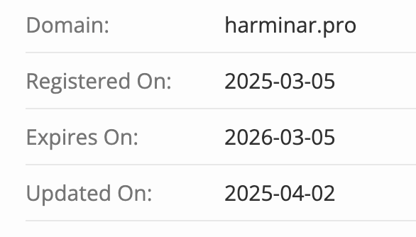 Harminar домен