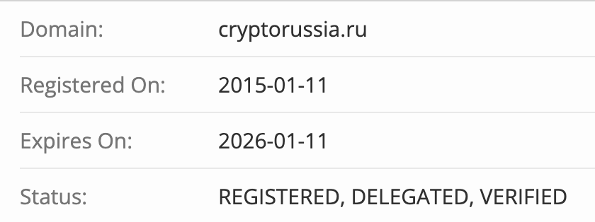 CryptoRussia домен