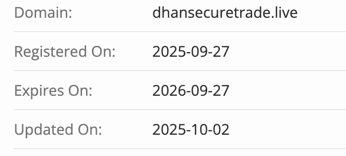 домен Dhan Secure Trade