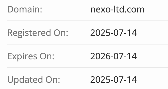 Nexo LTD домен