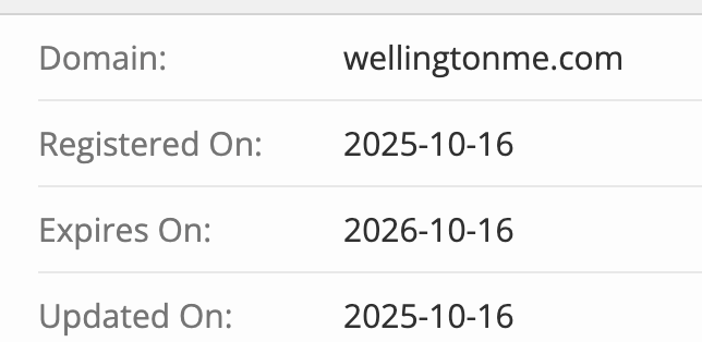 Wellington домен