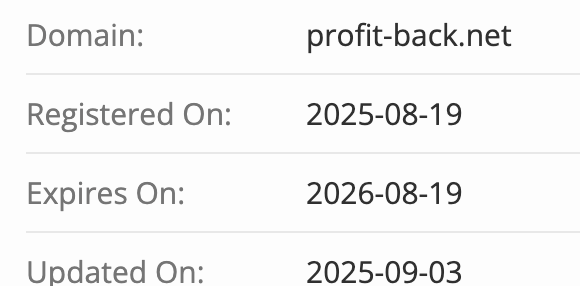 Profit Back домен