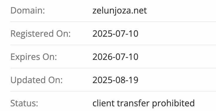 Zelunjoza домен