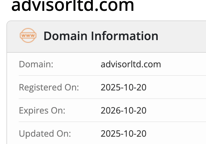 ADVISOR LTD домен