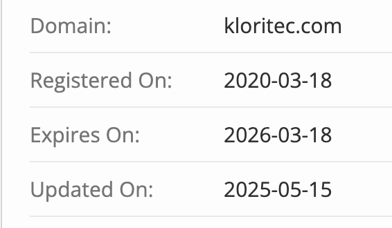 Kloritec проверка домена