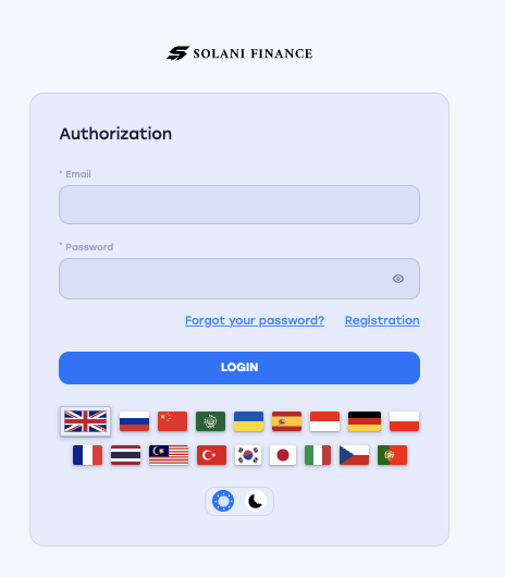 вход в Solani Finance