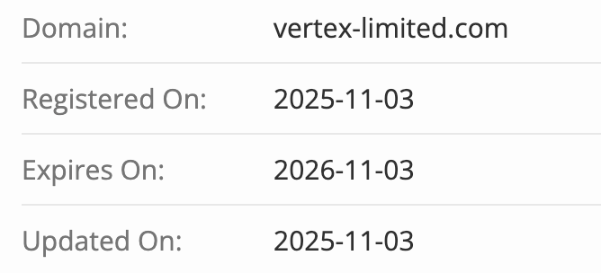 проверка домена Vertex Limited