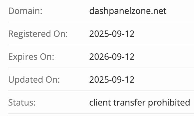 домен Dashpanel Zone
