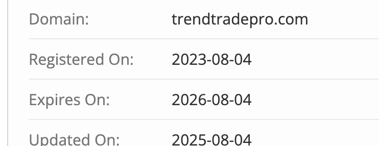 Trend Trade Pro домен